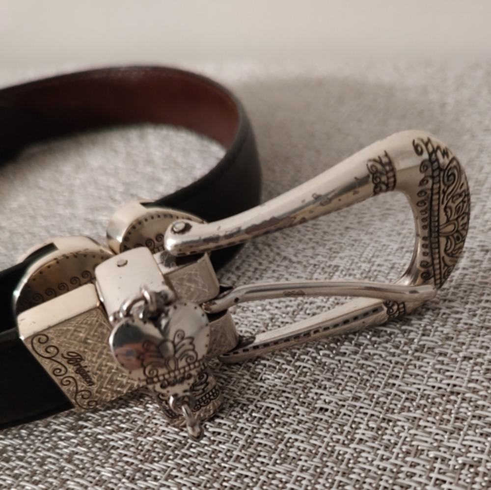 Brighton Reversible Black/Brown Leather Belt - Small
